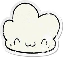 distressed sticker of a cartoon cloud vector