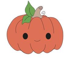 Pumpkin illustration. Halloween pumpkin. Pumpkin with a stem. Doodles pumpkin vector