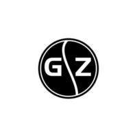 concepto de logotipo de letra de círculo creativo gz. diseño de letras gz. vector