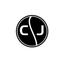 concepto de logotipo de letra de círculo creativo cj. diseño de letras cj. vector