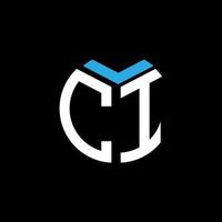 CI creative circle letter logo concept. CI letter design. vector