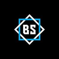 diseño de logotipo de letra bs sobre fondo negro. concepto de logotipo de letra de círculo creativo bs. diseño de letra bs. vector