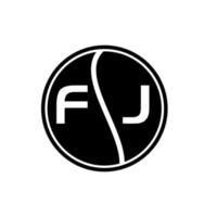 concepto de logotipo de letra de círculo creativo fj. diseño de letras fj. vector