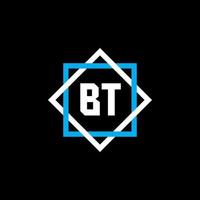 diseño de logotipo de letra bt sobre fondo negro. concepto de logotipo de letra de círculo creativo bt. diseño de letras bt. vector