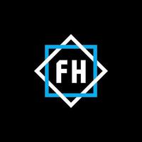 FH letter logo design on black background. FH creative circle letter logo concept. FH letter design. vector