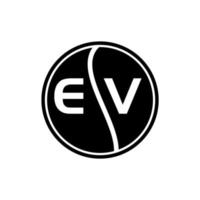concepto de logotipo de letra de círculo creativo ev. diseño de letra ev. vector