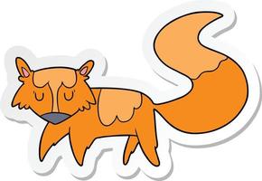 sticker of a cartoon fox vector