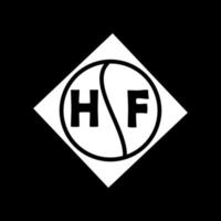 concepto de logotipo de letra de círculo creativo hf. diseño de letras hf. vector