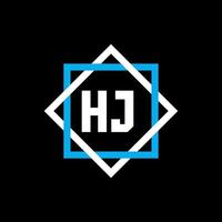 concepto de logotipo de letra de círculo creativo hj. diseño de letra hj. vector