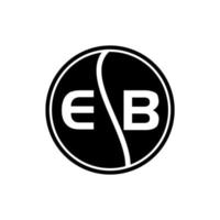 concepto de logotipo de letra de círculo creativo eb. diseño de letras eb. vector