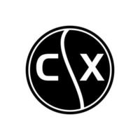 cx concepto de logotipo de letra de círculo creativo. diseño de letras cx. vector