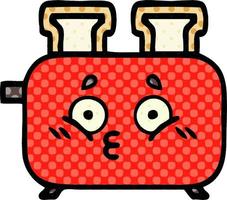 comic book style cartoon of a toaster vector