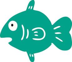 cartoon doodle of a marine fish vector