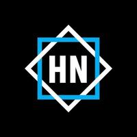 concepto de logotipo de letra de círculo creativo hn. diseño de letra hn. vector