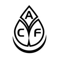 concepto de logotipo de letra de círculo creativo acf. diseño de letras acf. vector