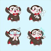 cute little vampire vector set