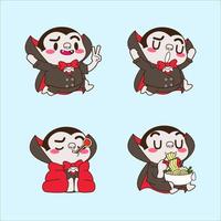 cute little vampire vector set