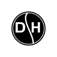 concepto de logotipo de letra de círculo creativo dh. diseño de letras dh. vector