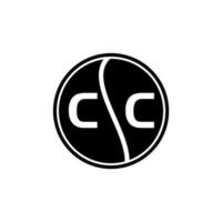 concepto de logotipo de letra de círculo creativo cc. diseño de letras cc. vector