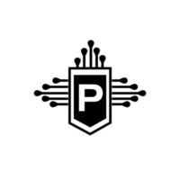 p concepto de logotipo de letra de círculo creativo. diseño de letra p. vector