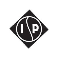 concepto de logotipo de letra de círculo creativo ip. diseño de letras ip. vector
