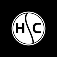 concepto de logotipo de letra de círculo creativo hc. diseño de letras hc. vector