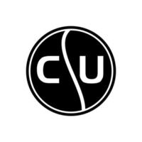 cu concepto de logotipo de letra de círculo creativo. diseño de letra cu. vector