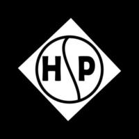 concepto de logotipo de letra de círculo creativo hp. diseño de letras hp. vector