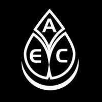 concepto de logotipo de letra de círculo creativo aec. diseño de letras aec. vector