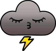 gradient shaded cartoon storm cloud vector