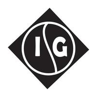 concepto de logotipo de letra de círculo creativo ig. diseño de carta ig. vector