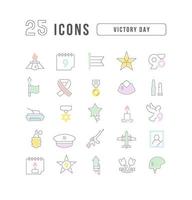 Vector Line Icons of Victory Day