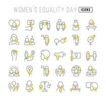 Vector Line Icons of Women Equality Day