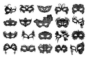 máscaras de carnaval negro vector