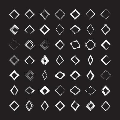 Collection of Textured Rhombus Frames