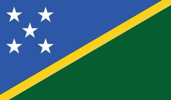 vector illustration of Solomon Islands flag.