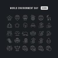 vector iconos simples del día mundial del medio ambiente