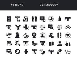 Set of simple icons of Gynecology vector