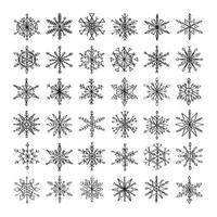 Snowflakes Illustrations in Art Ink Style vector