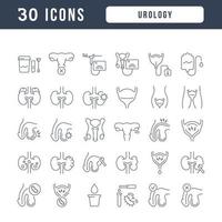 Set of linear icons of Urology vector