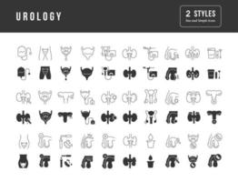 Set of simple icons of Urology vector