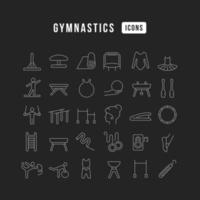 conjunto de iconos lineales de gimnasia vector