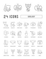 Set of linear icons of Urology vector