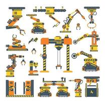 Set of Automated Robotic Arms vector