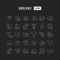 conjunto de iconos lineales de urología vector