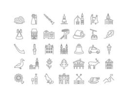 Set of linear icons of Innsbruck vector