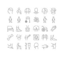 Set of linear icons of Traumatology vector