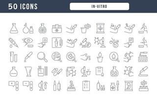 Set of linear icons of In-Vitro vector
