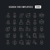 Vector Line Icons of Search for Employees