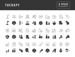 Set of simple icons of Therapy vector